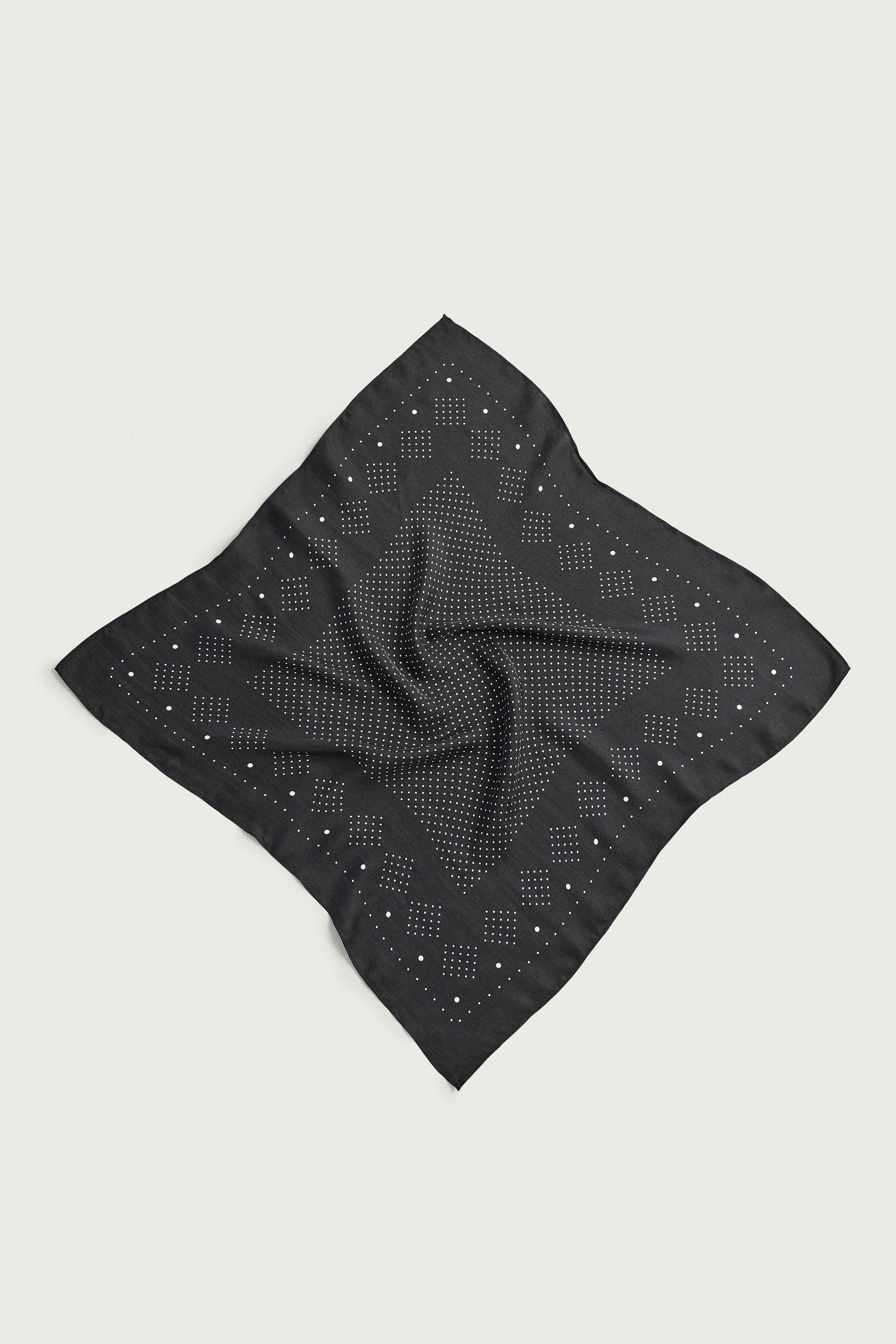 GEOMETRIC PRINT 100% SILK BANDANA