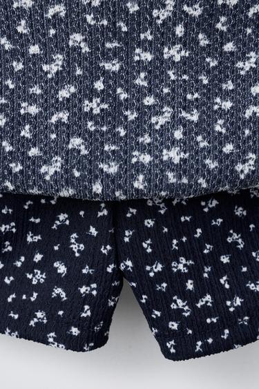 JUPE-SHORT FLEURS EN GAZE DE COTTON - Bleu de Zara - Image 3