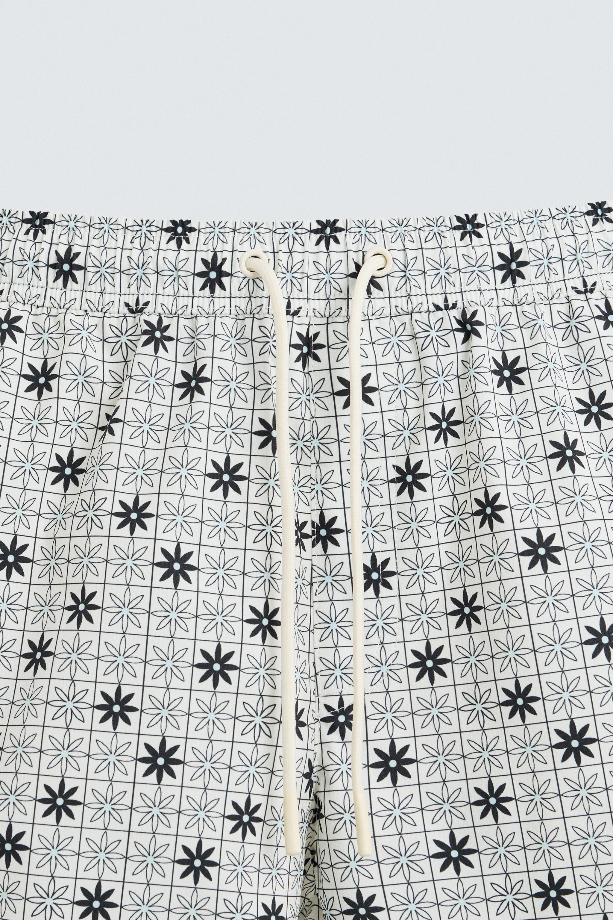 GEOMETRIC PRINT MID-LENGTH SWIMSUIT