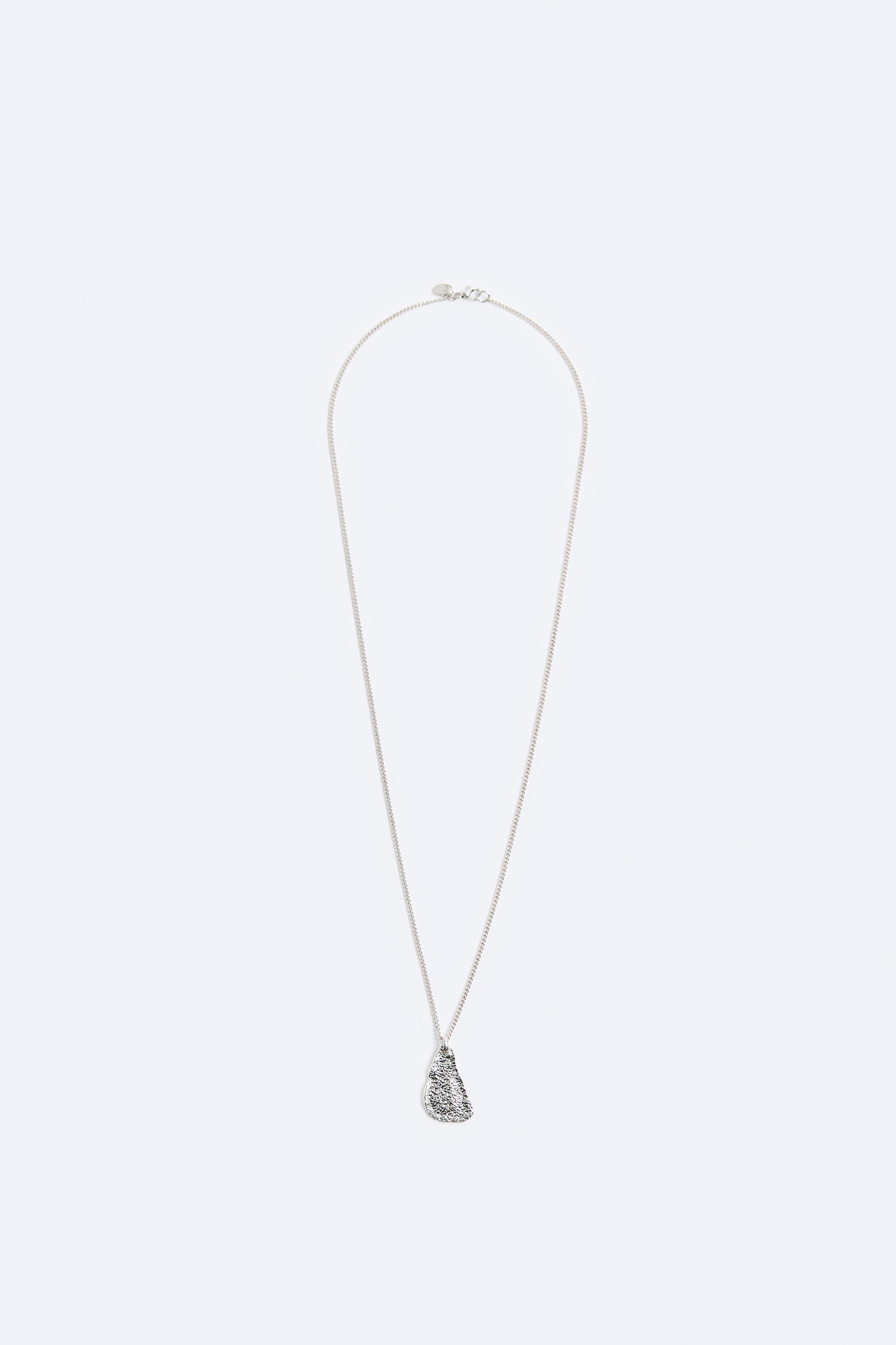 EMBOSSED CHARM NECKLACE - Silver | ZARA United States