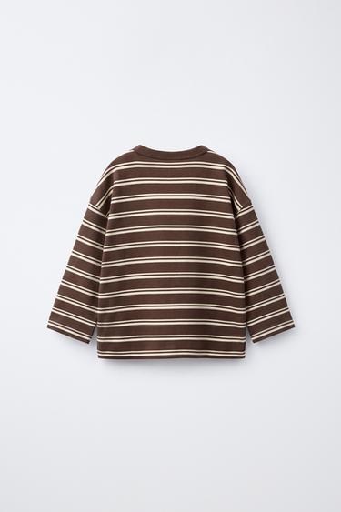 HEAVYWEIGHT STRIPED T-SHIRT — Brown 2