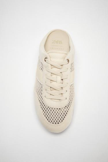 COMBINED SLINGBACK TRAINERS - Ecru White by Zara