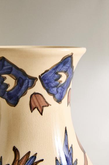 VASE CÉRAMIQUE FLEURS - Bleu / Vert de Zara - Image 4