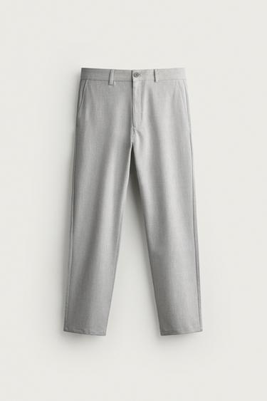 PANTALÓN CHINO ESTRUCTURA CONFORT - Gris perla de Zara