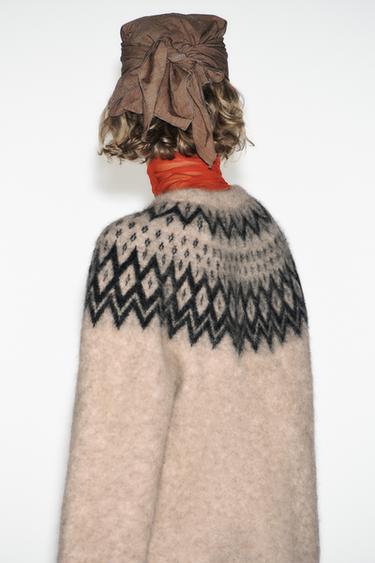 JUMPER WITH ALPACA JACQUARD SKI COLLECTION - Ecru by Zara - Image 5