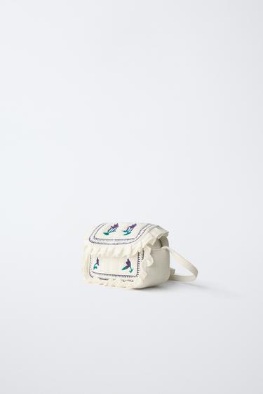 EMBROIDERED CROSSBODY BAG - Ecru White by Zara - Image 1