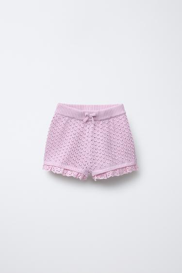 BERMUDA PUNTO PUNTILLA - Rosa / Lila de Zara