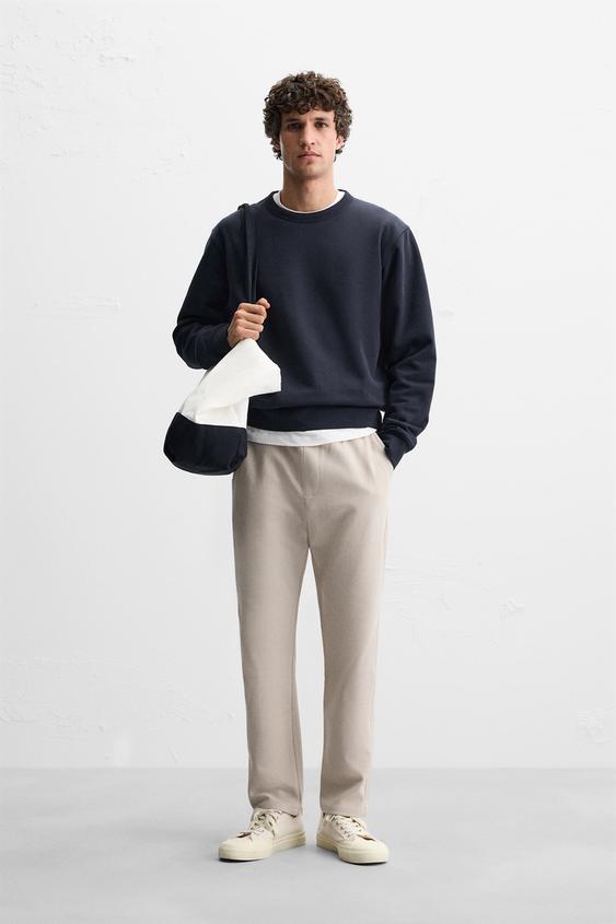 Pantalones Confort Pantalones Con Bolsillos Laterales Hombre Zara