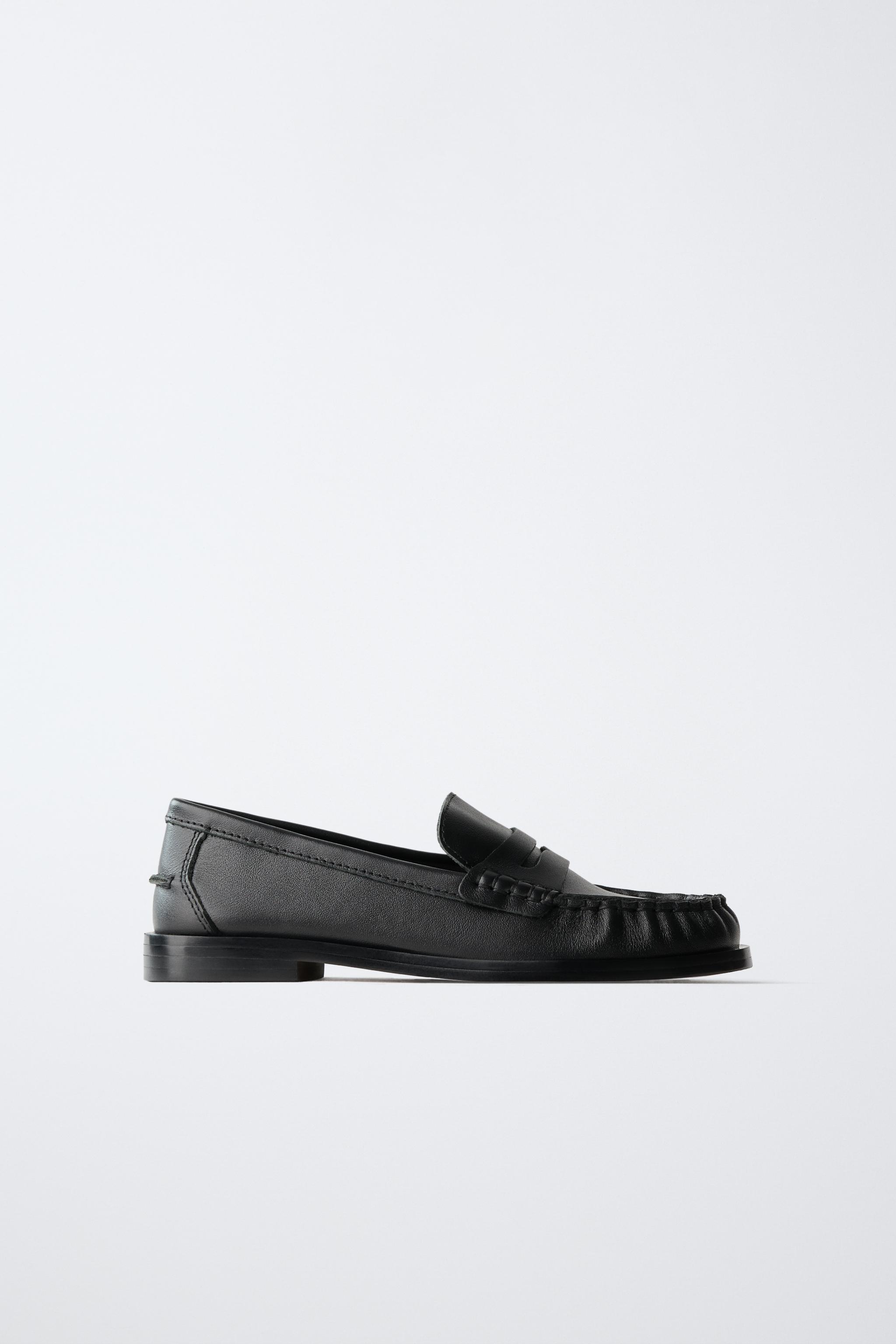 【新品未使用】CLARKS® × ZARA レザーローファー ブラック 42 ZARA（ザラ） フェイクレザー ローファー メンズ 42 中古 古着 0524