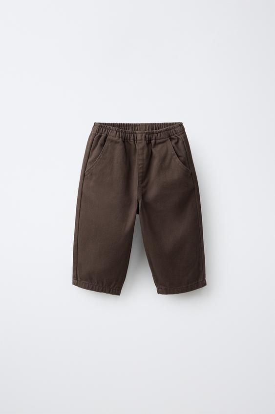 PLAIN TWILL TROUSERS - Chocolate by Zara - Image 0