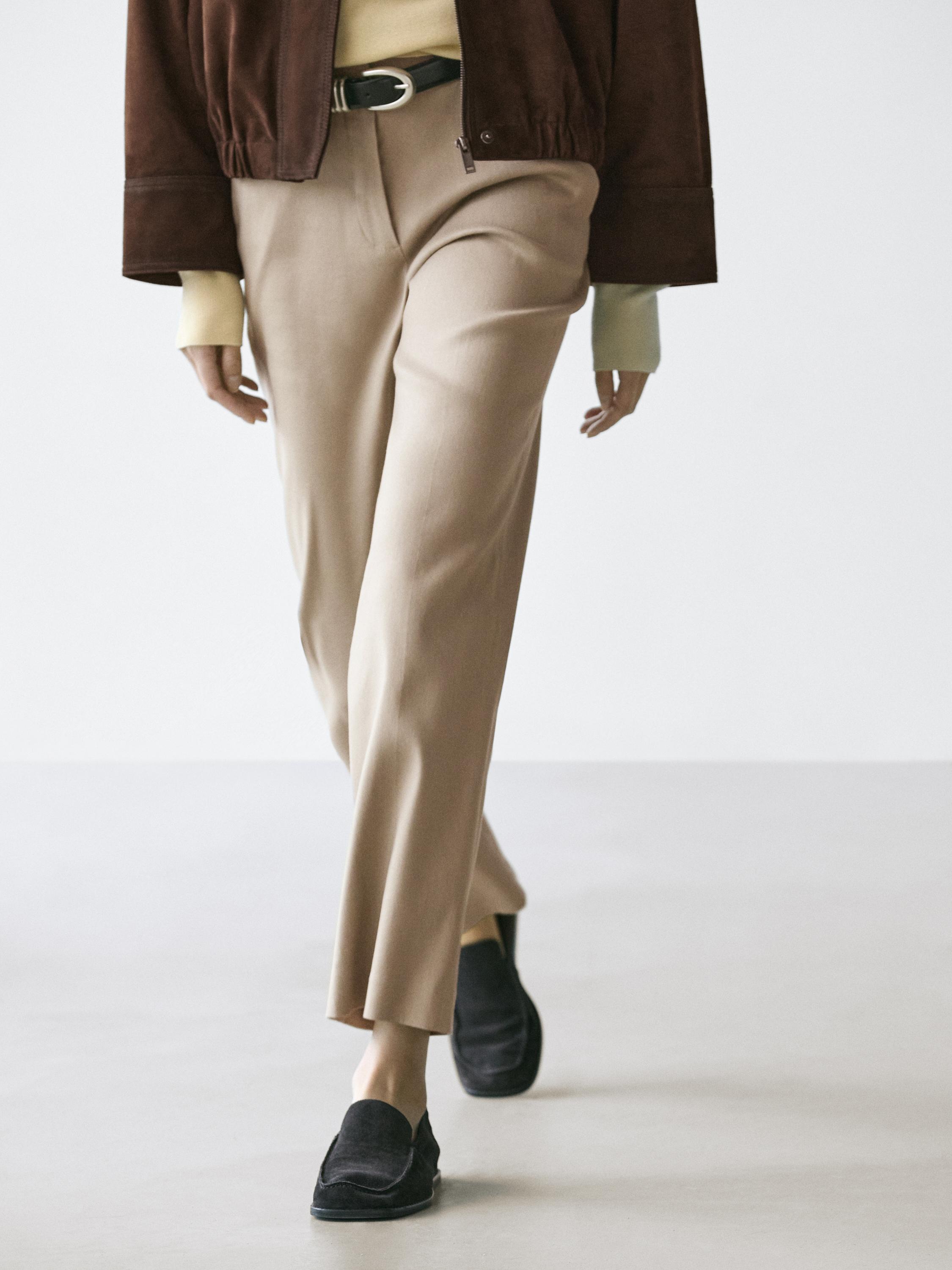pantalon droit  en lin