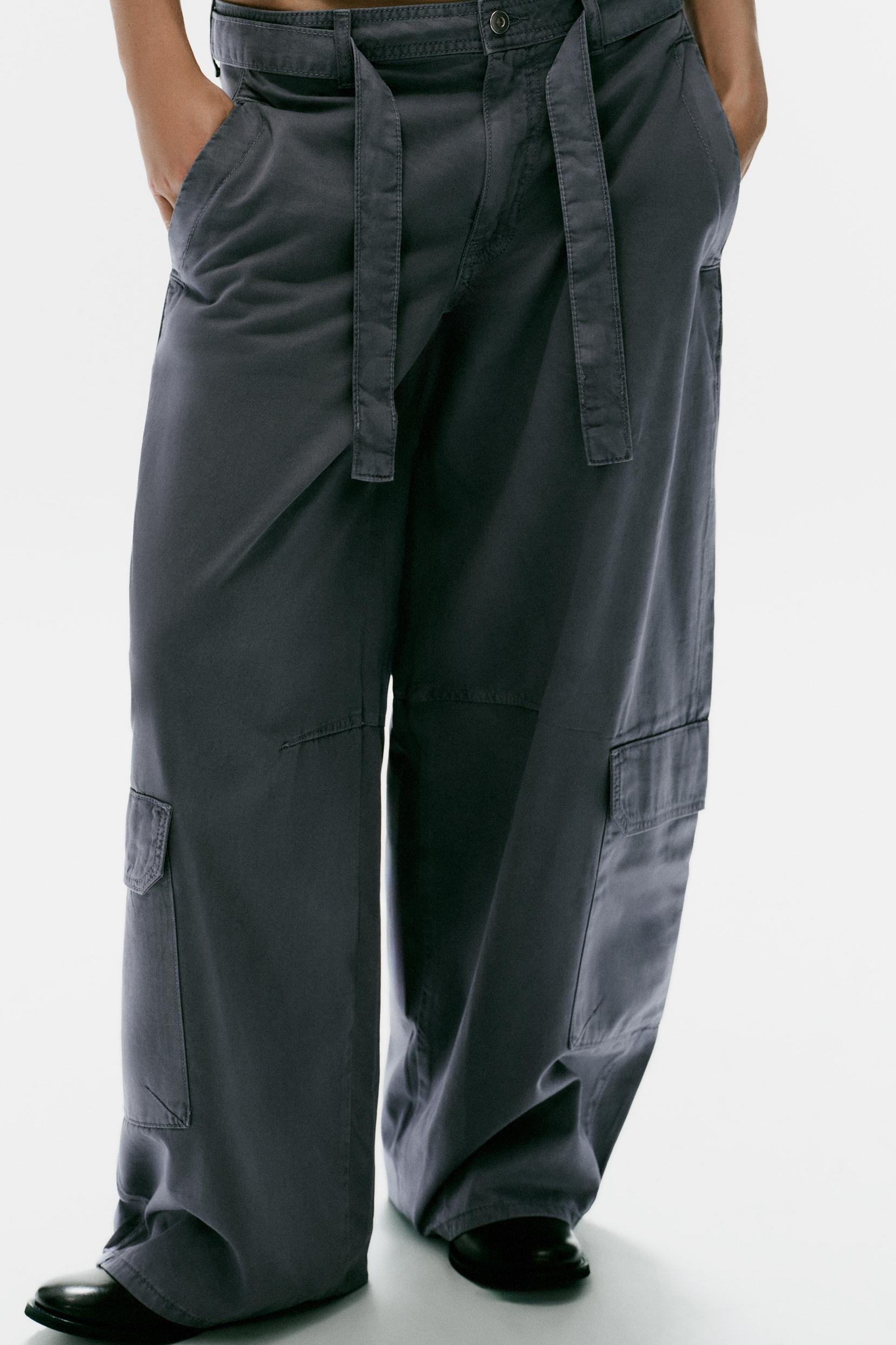 Oversize Cargo Pants With Belt by Zara