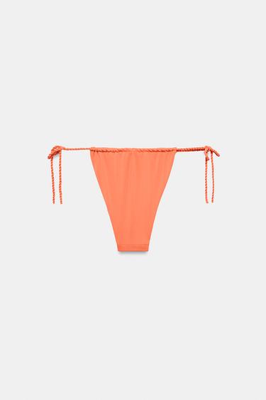 BAS DE BIKINI UNI À PLIS - Orange de Zara - Image 6