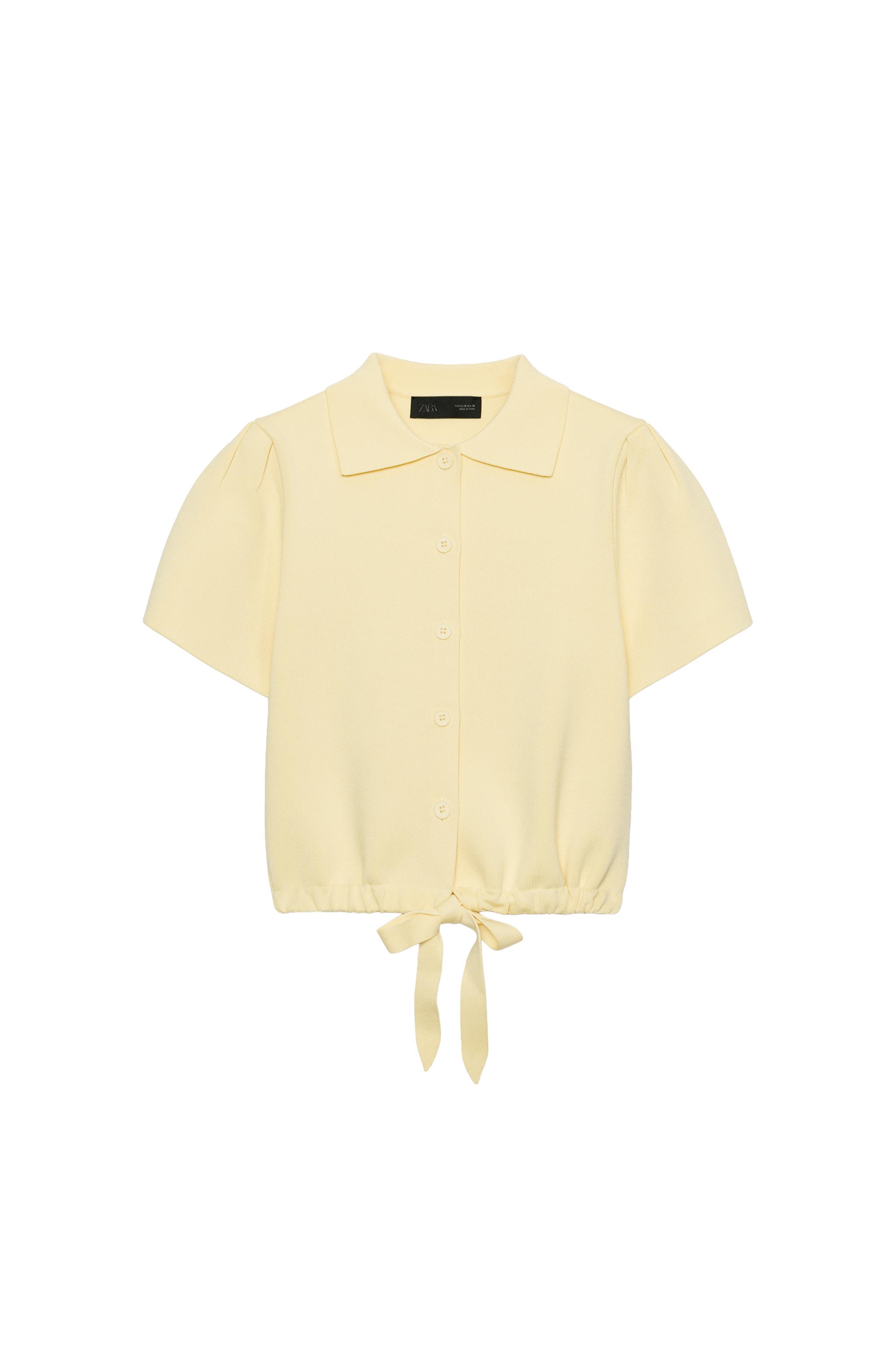 zara — GIACCA IN MAGLIA CON FIOCCO