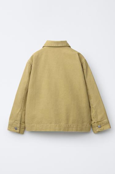 SURCHEMISE EN TOILE À POCHES - Moutarde de Zara - Image 1