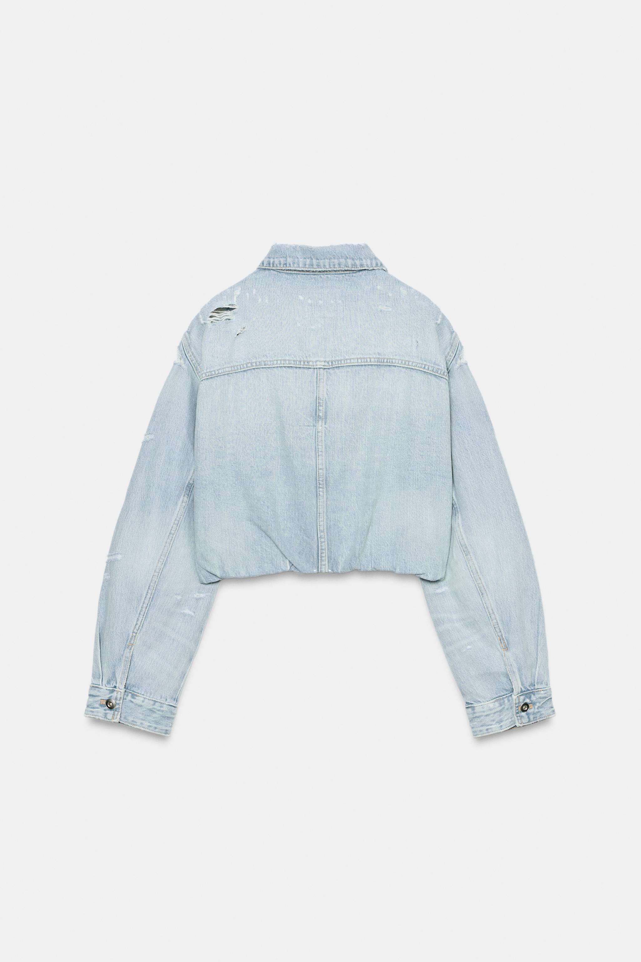 TRF DISTRESSED CROP DENİM CEKET - Görsel 4