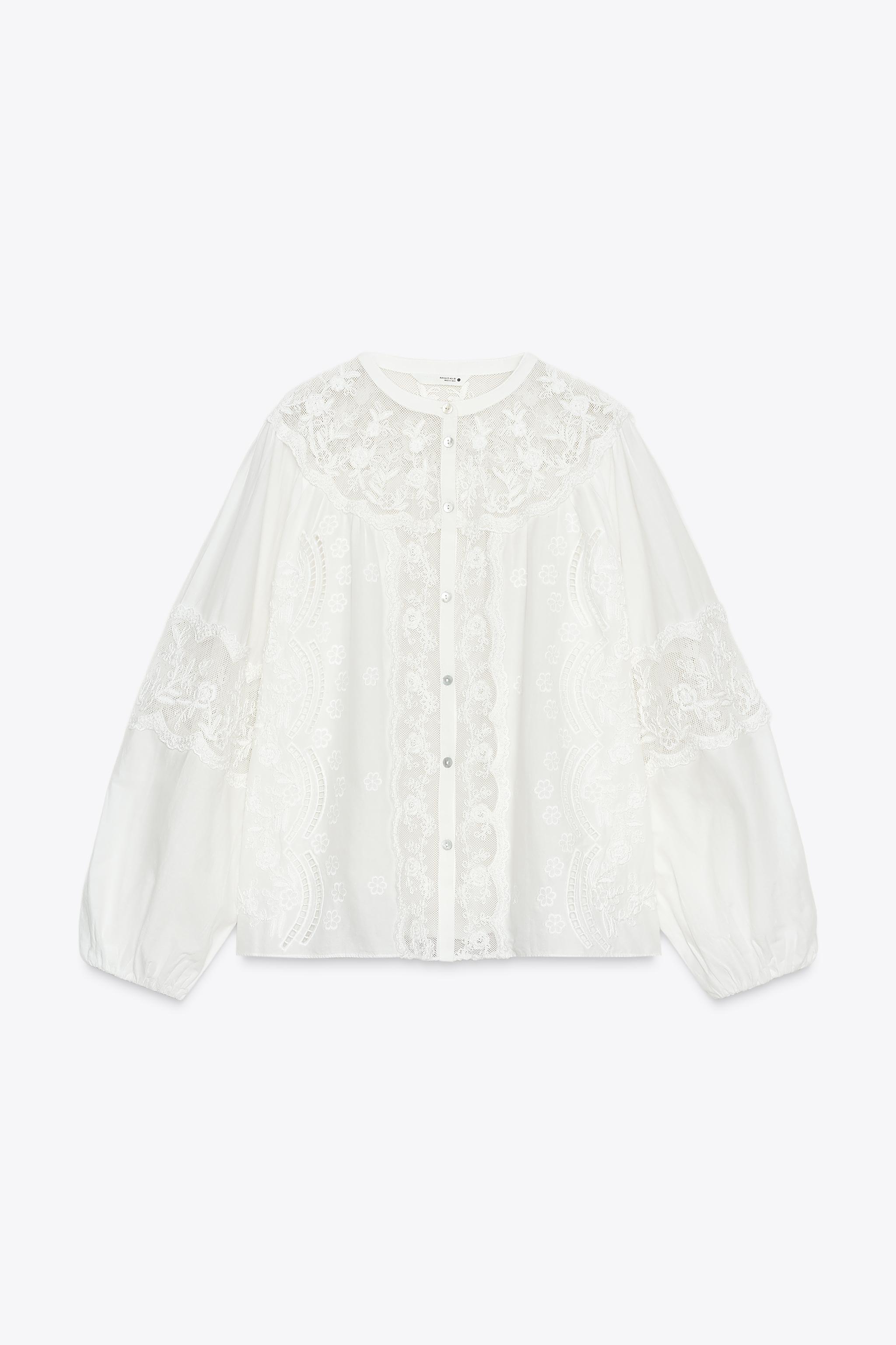 ZW COLLECTION EMBROIDERED SHIRT - Blanc | ZARA France