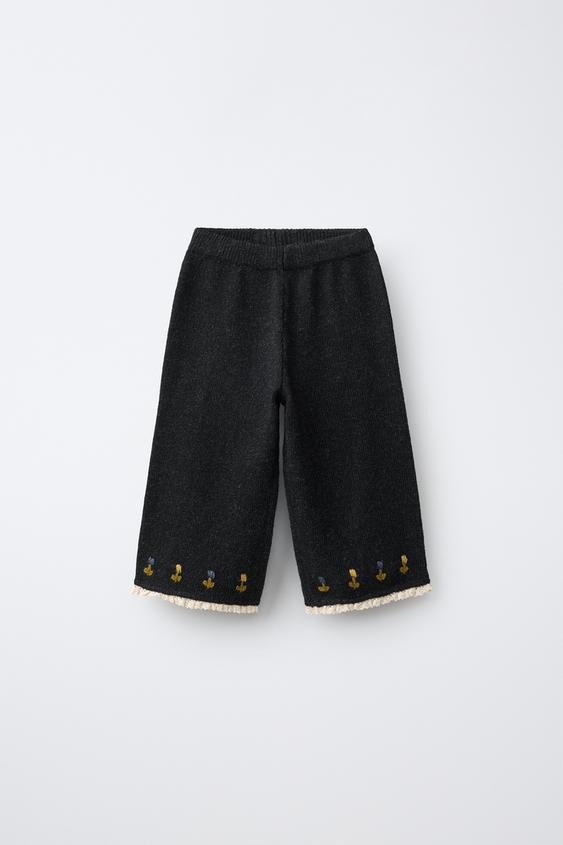 ЖҮНДЕН ЖАСАЛҒАН ТОҚЫМА КЮЛОТ ШАЛБАР - Антрацит сұр Zara компаниясынан - Сурет 0
