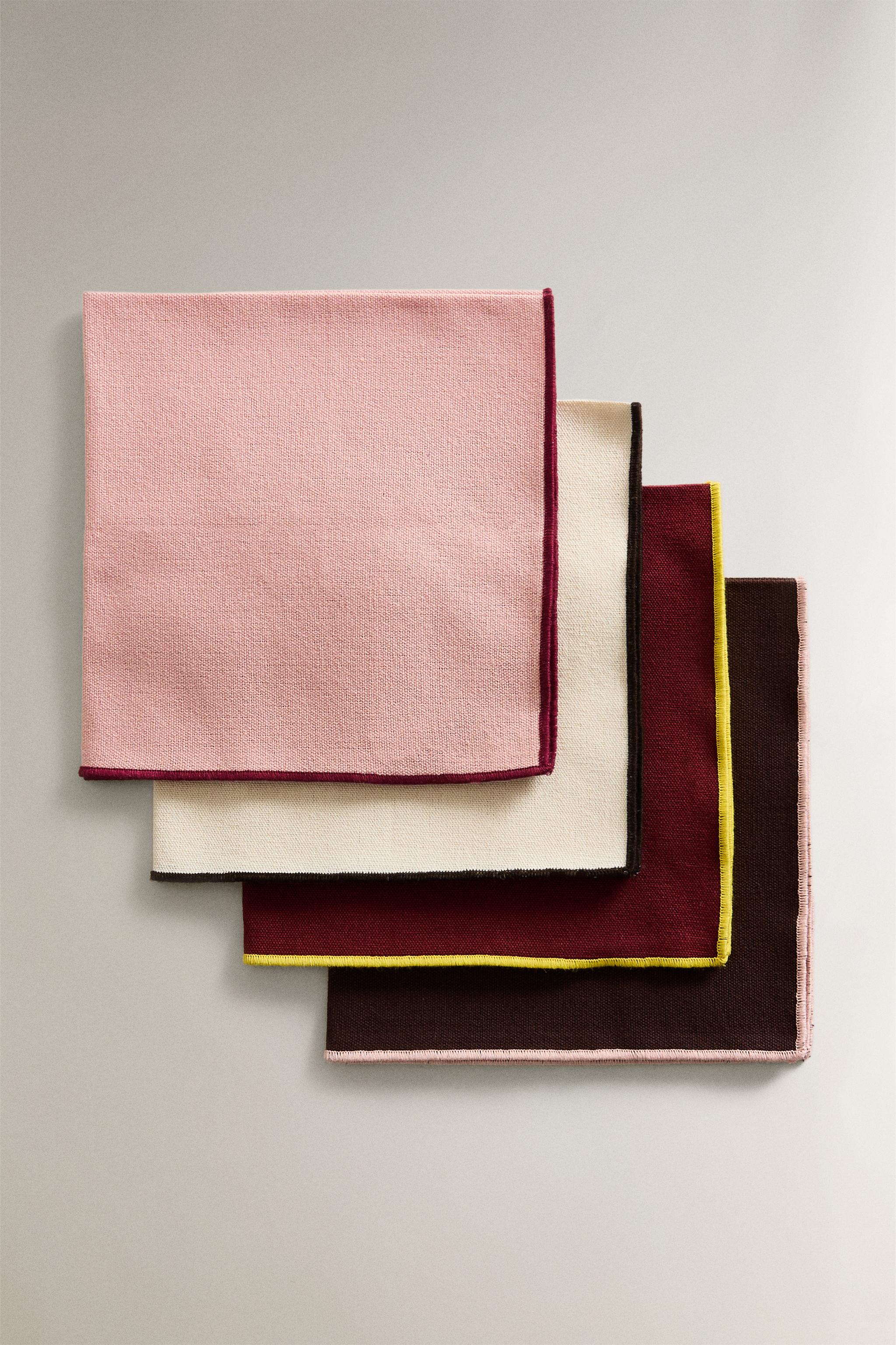 LOT SERVIETTES DE TABLE COTON SURPIQÛRE (LOT DE 4) X COLLAGERIE