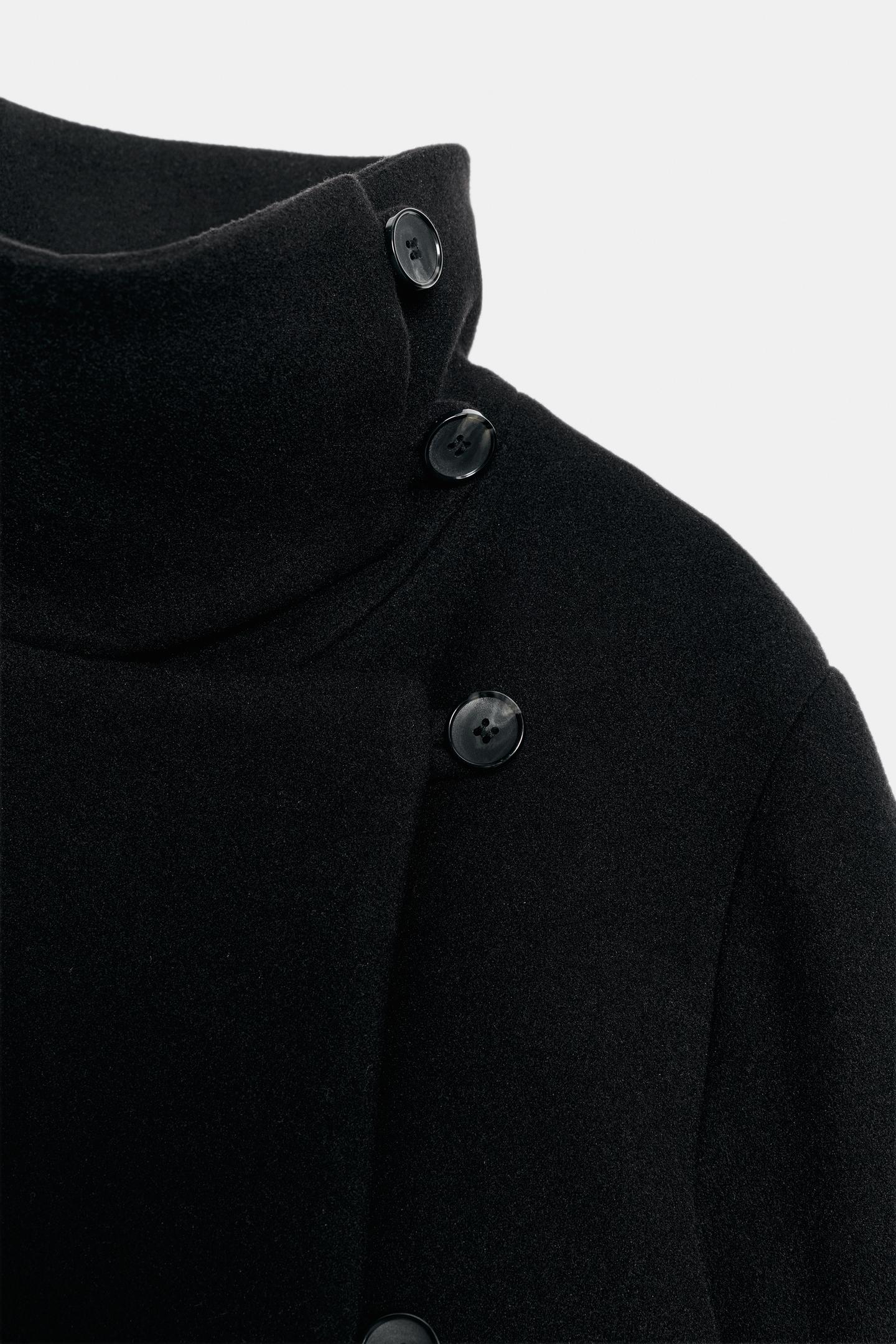 Женская куртка Zara Soft Double-Breasted, цвет: Чёрный — фото 7