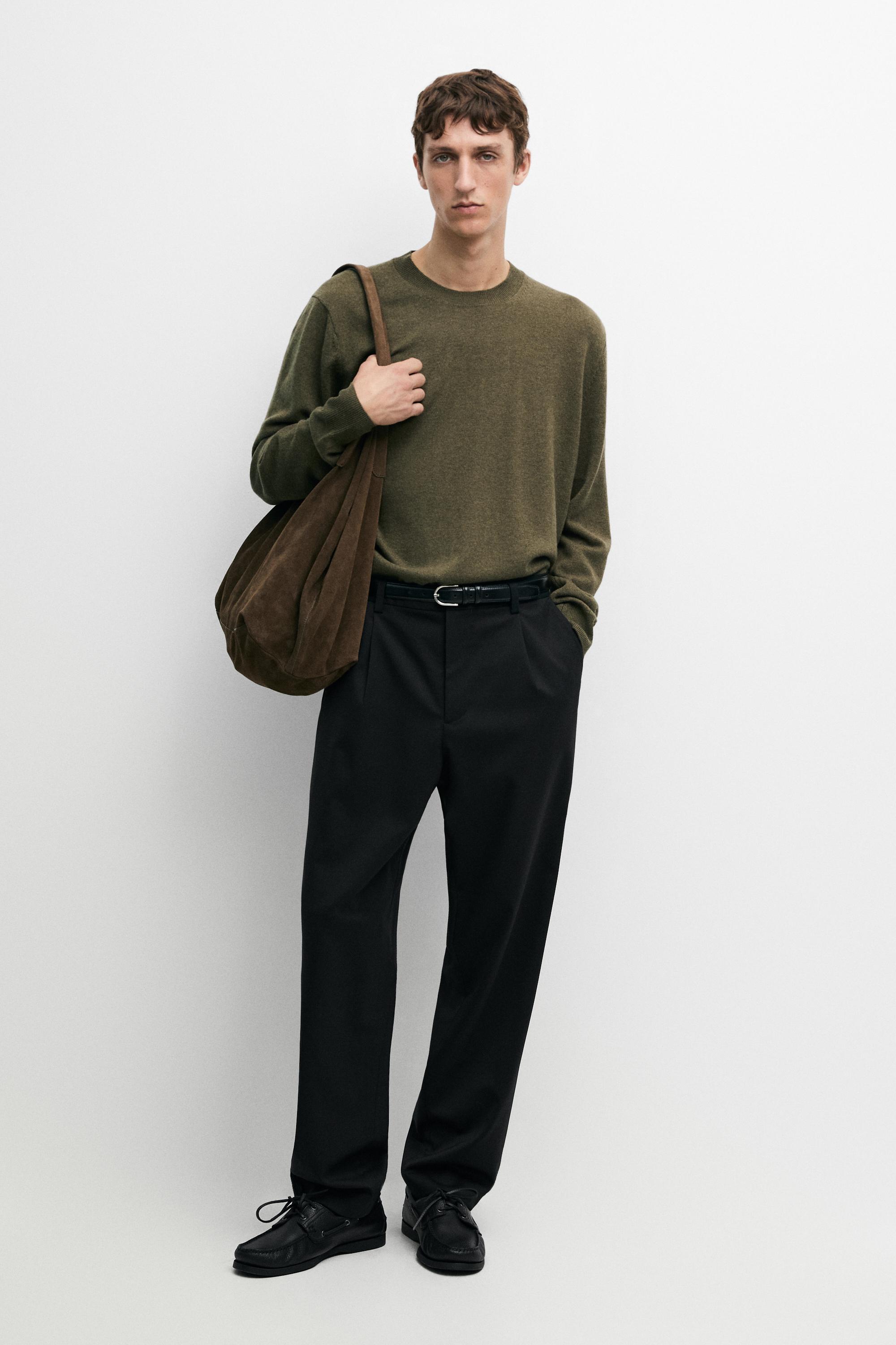 Wool blend round neck knit sweater — 547