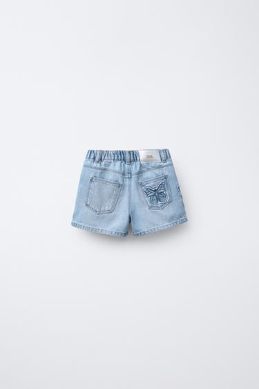 JUPE-SHORT EN JEAN PAPILLONS - Bleu clair de Zara - Image 1