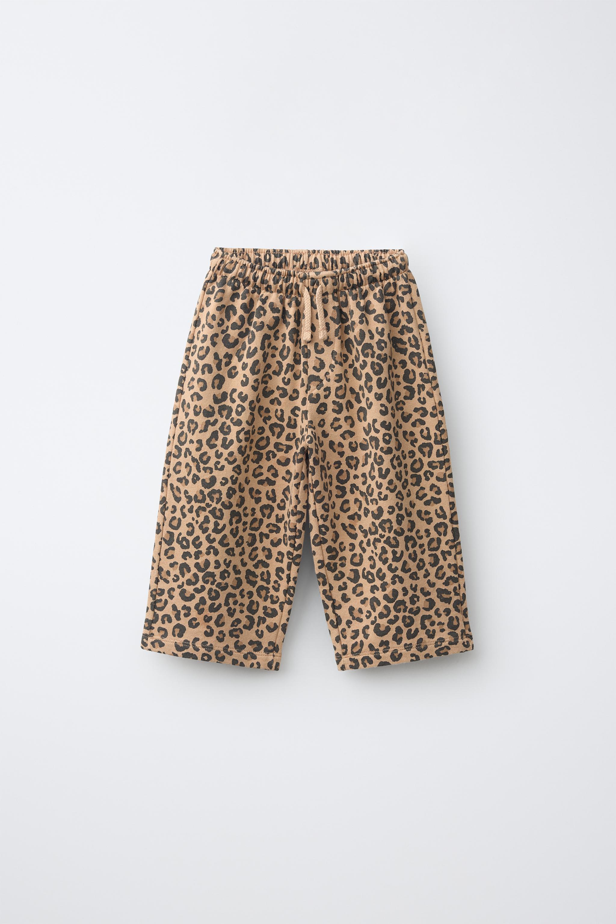 ANIMAL PRINT BALLOON PLUSH PANTS — Ocher