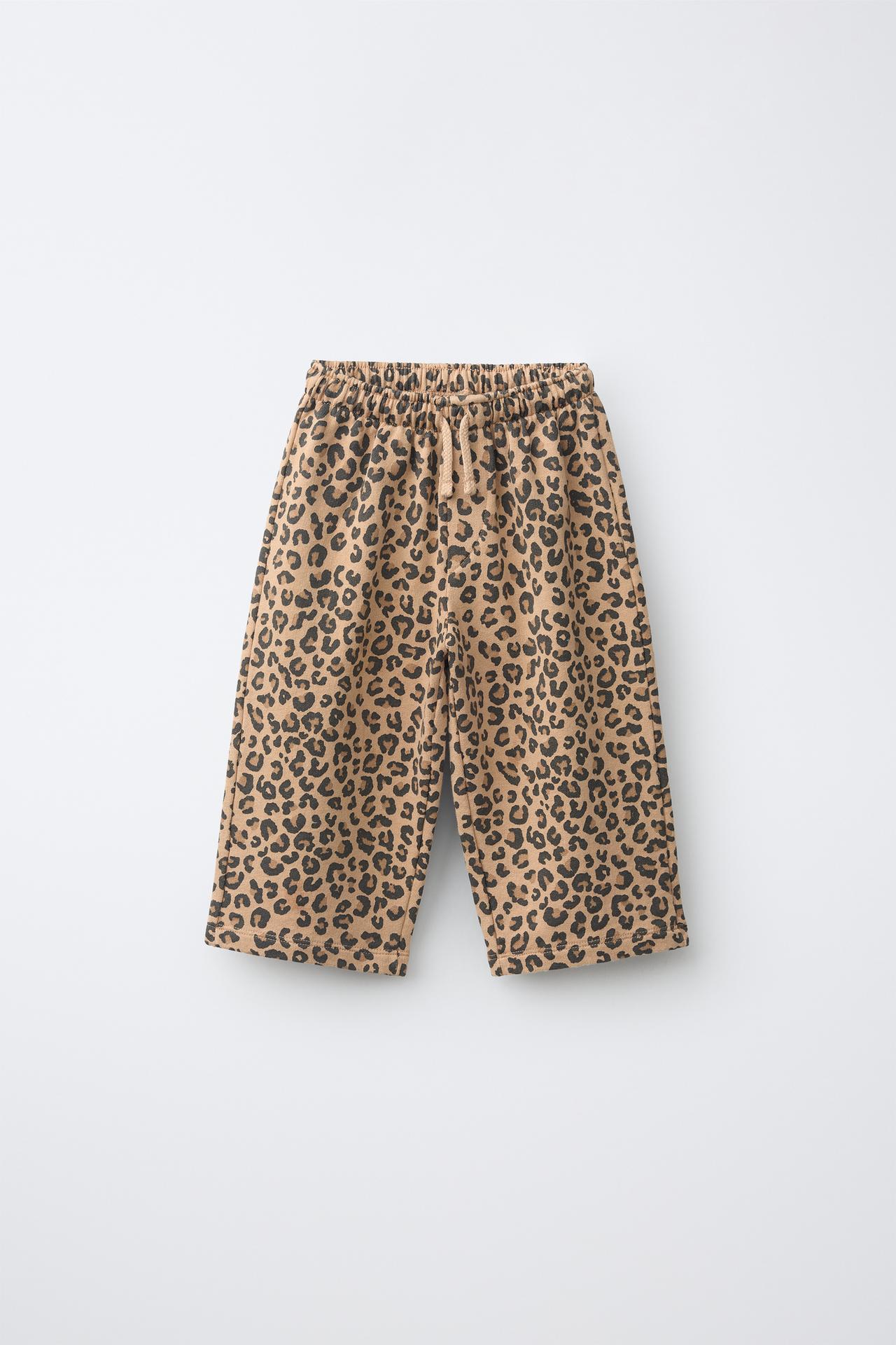 ANIMAL PRINT BALLOON PLUSH PANTS — Ocher