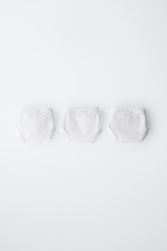 1 1/2-6 AÑOS/ PACK TRES BRAGUITAS LISAS - Blanco de Zara - Imagen 0