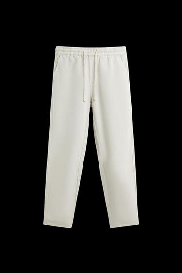 COTTON - LINEN TROUSERS - Light grey by Zara - Image 0