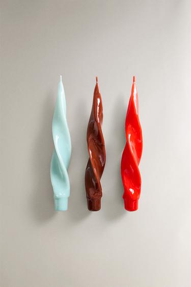 SET OF SPIRAL CANDLES (SET OF 3) X COLLAGERIE - various by Zara