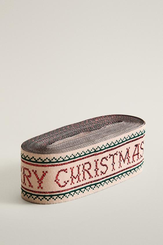 DEKORATIVT JULEBÅND MED JACQUARD-TEKST - Flerfarvet fra Zara - Billede 0