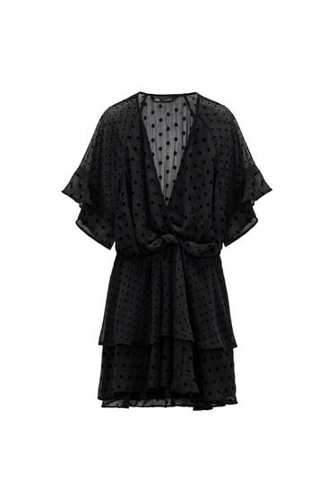DOTTED MESH MINI DRESS