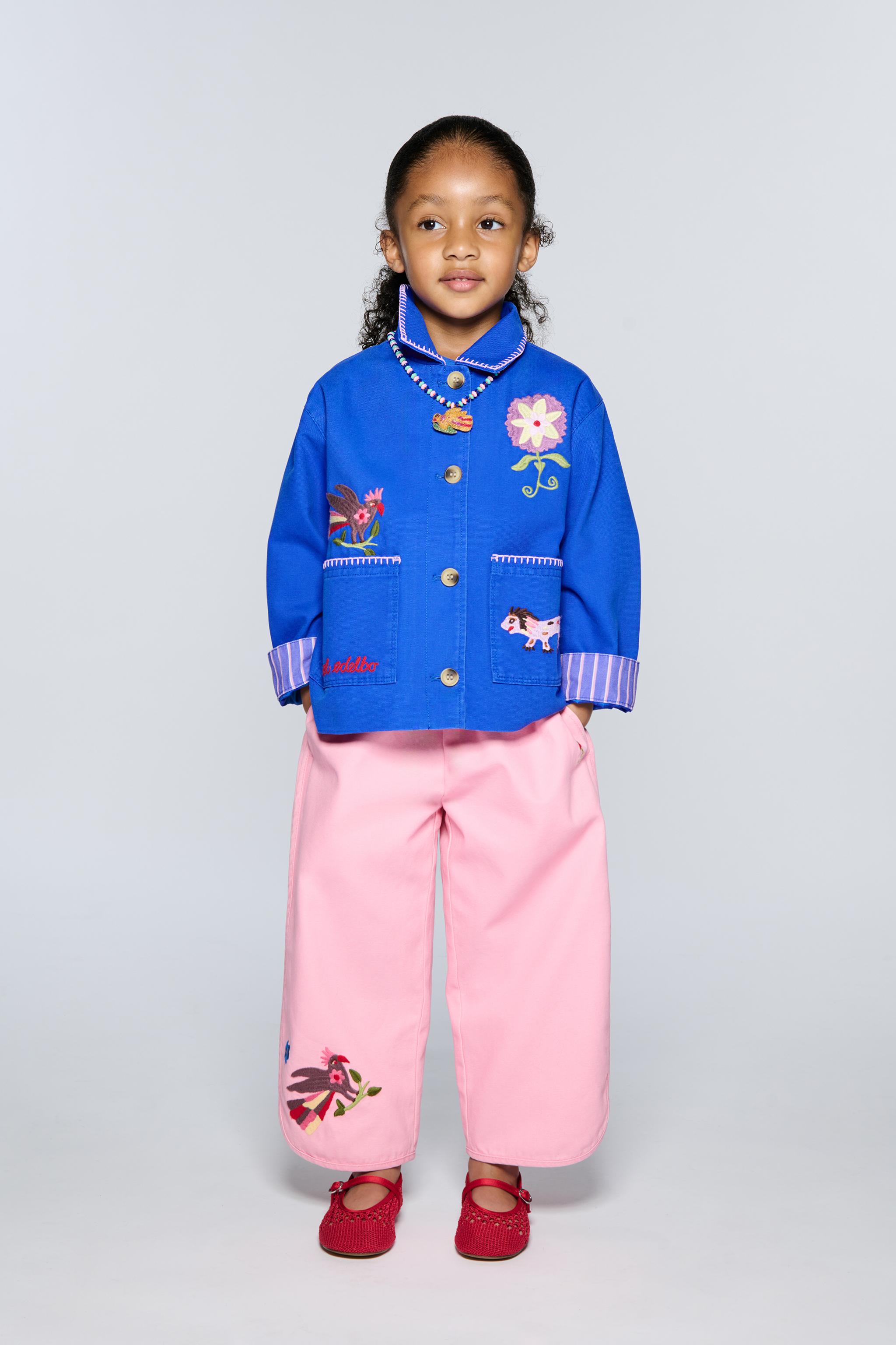 BAGGY EMBROIDERED PANTS SISSEL EDELBO X ZARA KIDS - Pink | ZARA Canada