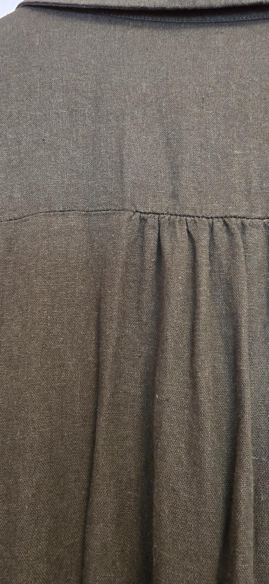 LINEN BLEND MIDI SHIRT DRESS - Image 3
