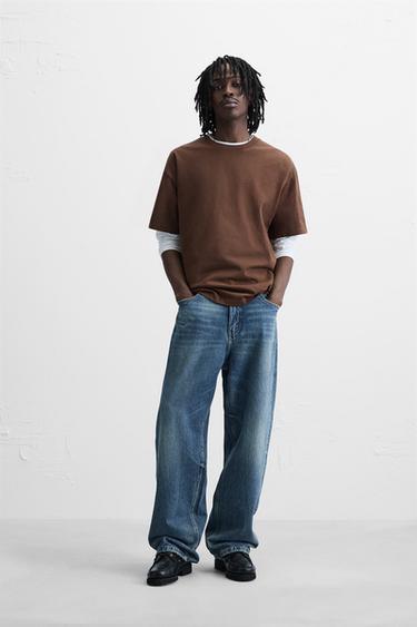 CAMISETA HEAVYWEIGHT BÁSICA - Marrón de Zara - Imagen 0