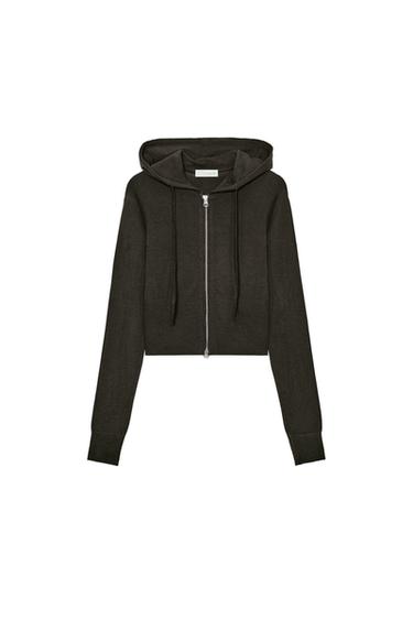 SEAMLESS CROPPED SWEATSHIRT - brown vigore by Zara