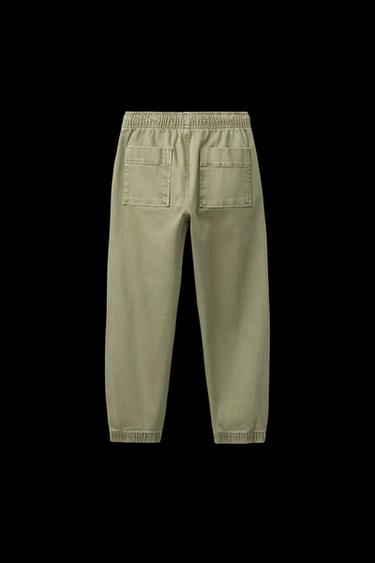 SUPER STRETCH JOGGER TROUSERS - Olive green by Zara
