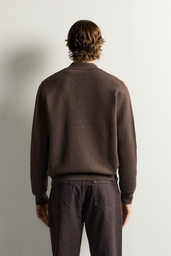 CARDIGAN COULEUR BLOCK - Marron de Zara - Image 2