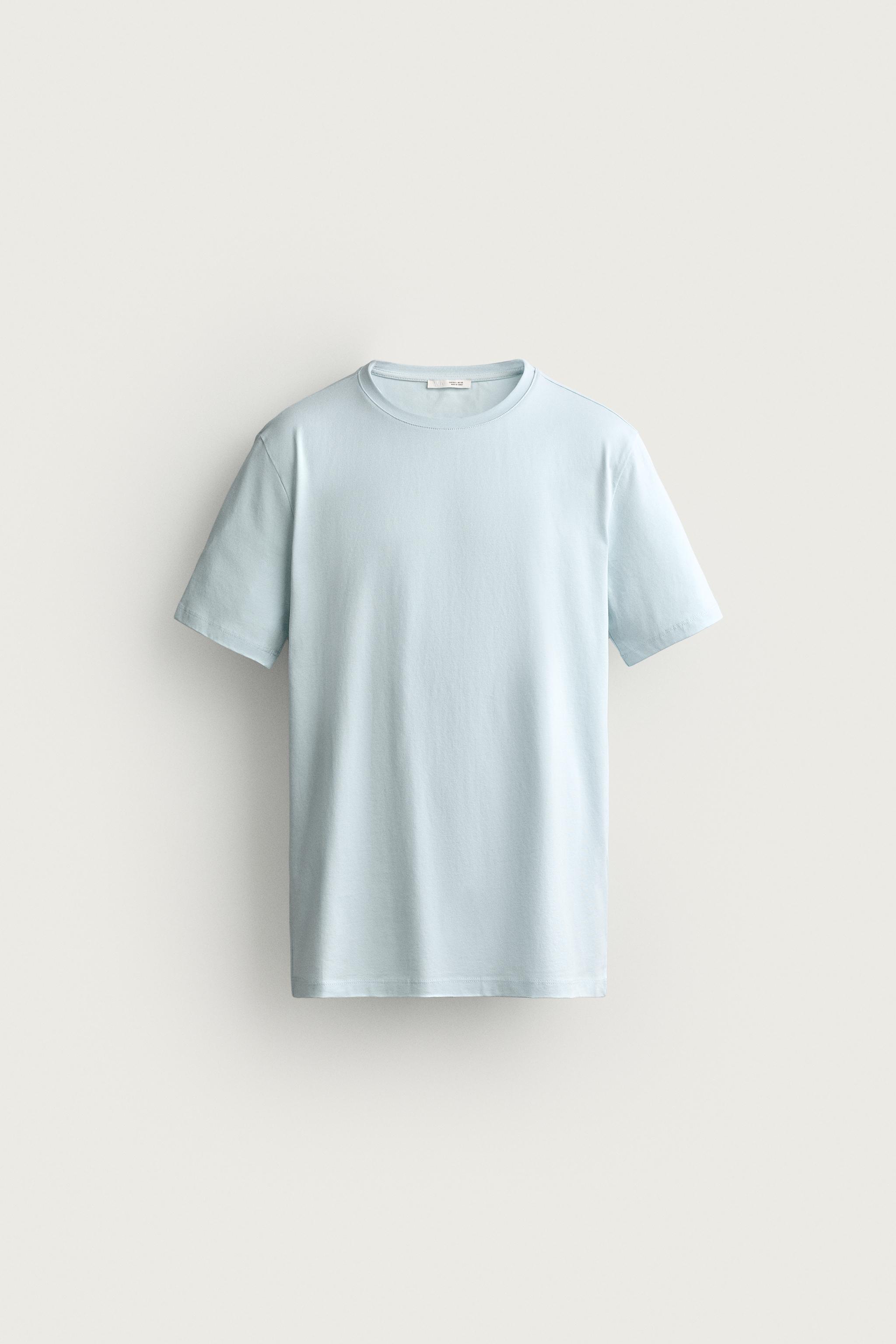BASIC SLIM FIT T-SHIRT /01 — Light sky blue