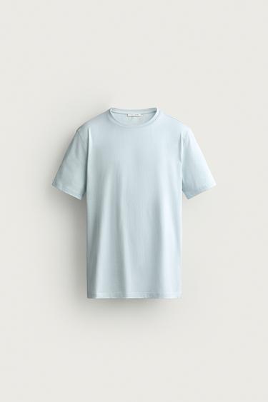 CAMISETA SLIM FIT BÁSICA /01 - Celeste claro de Zara