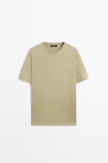 Zara 100% cotton T-shirt with shoulder detail - Light green