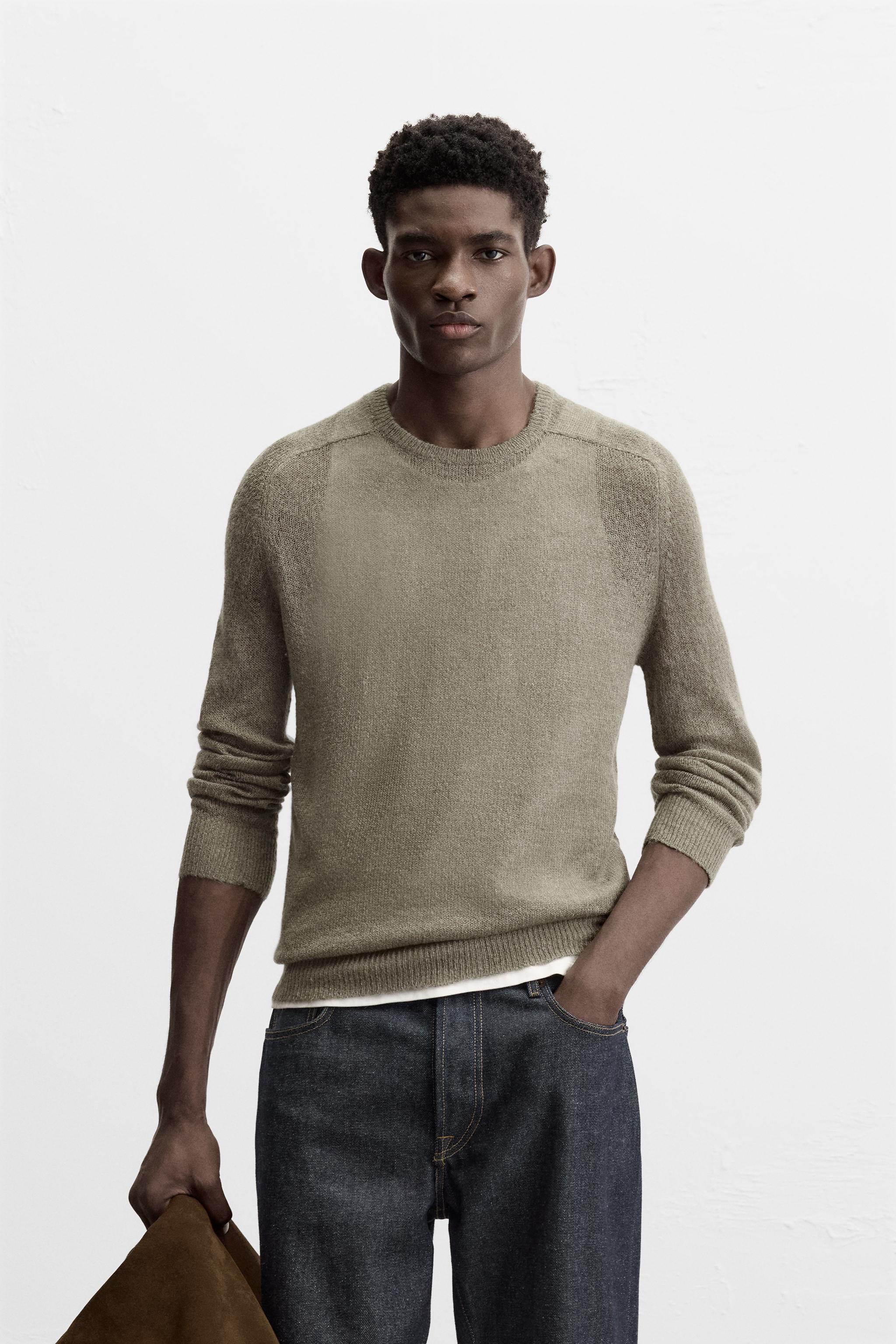 LIGHTWEIGHT TEXTURED SWEATER - Khaki | ZARA Australia