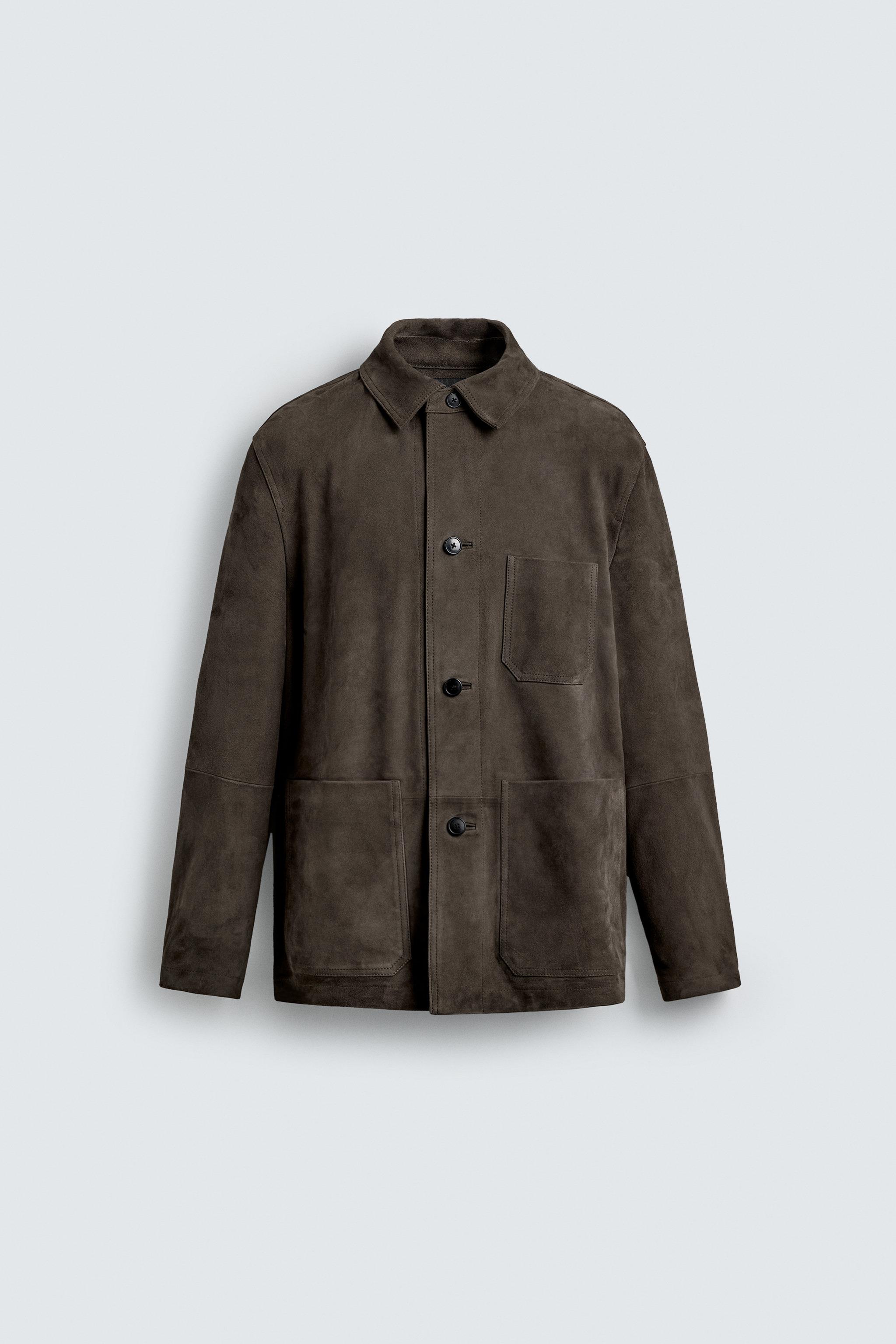 JAQUETA DE COURO SUEDE LIMITED EDITION - Vison | ZARA Brasil