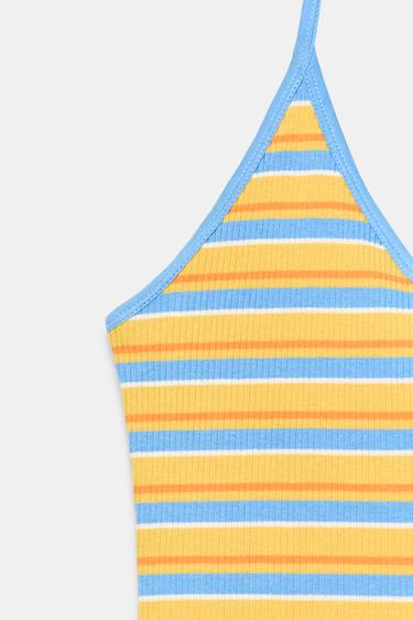 TOP À ENCOLURE AMÉRICAINE RAYURES - Multicolore de Zara - Image 2