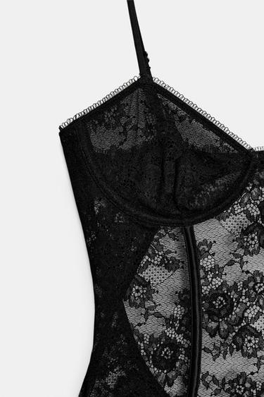 BODY DENTELLE DOS NU - Noir de Zara - Image 7