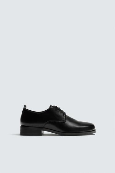 LEATHER DRESS SHOES - Black by Zara
