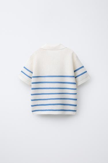 POLOHEMD AUS STRICK MIT BAUMWOLLE UND LEINEN – MICKY MAUS © DISNEY - Weiß / Blau von Zara