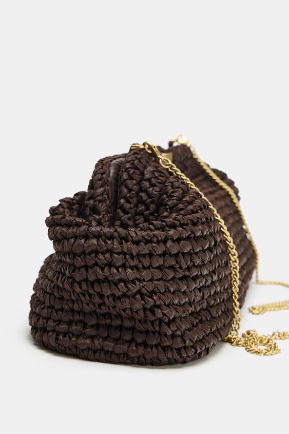 BRAIDED CLUTCH BAG - Brown by Zara - Image 4