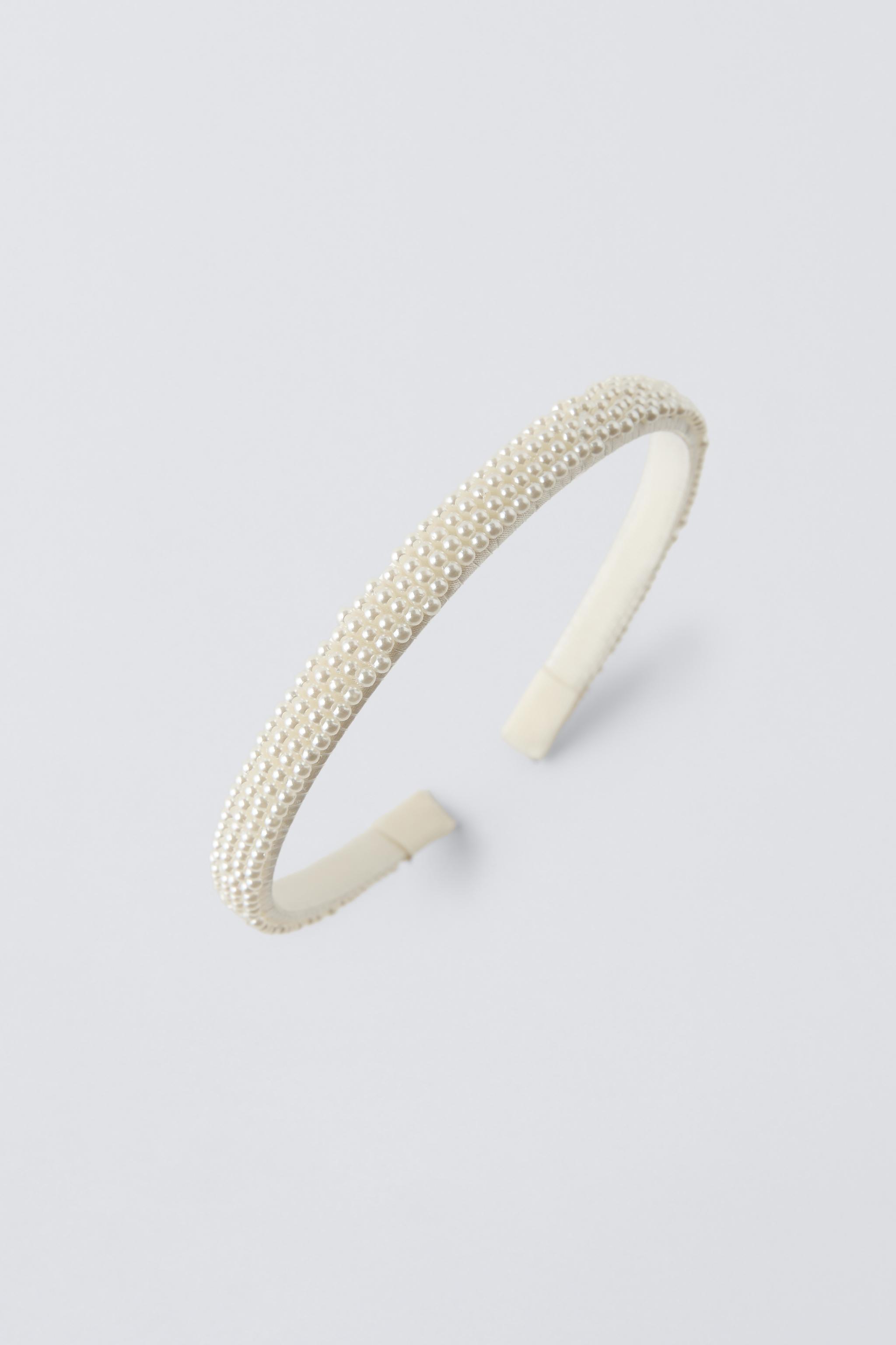 ビーズ付きベルベットヘアバンド - ブラック | ZARA Japan / 日本